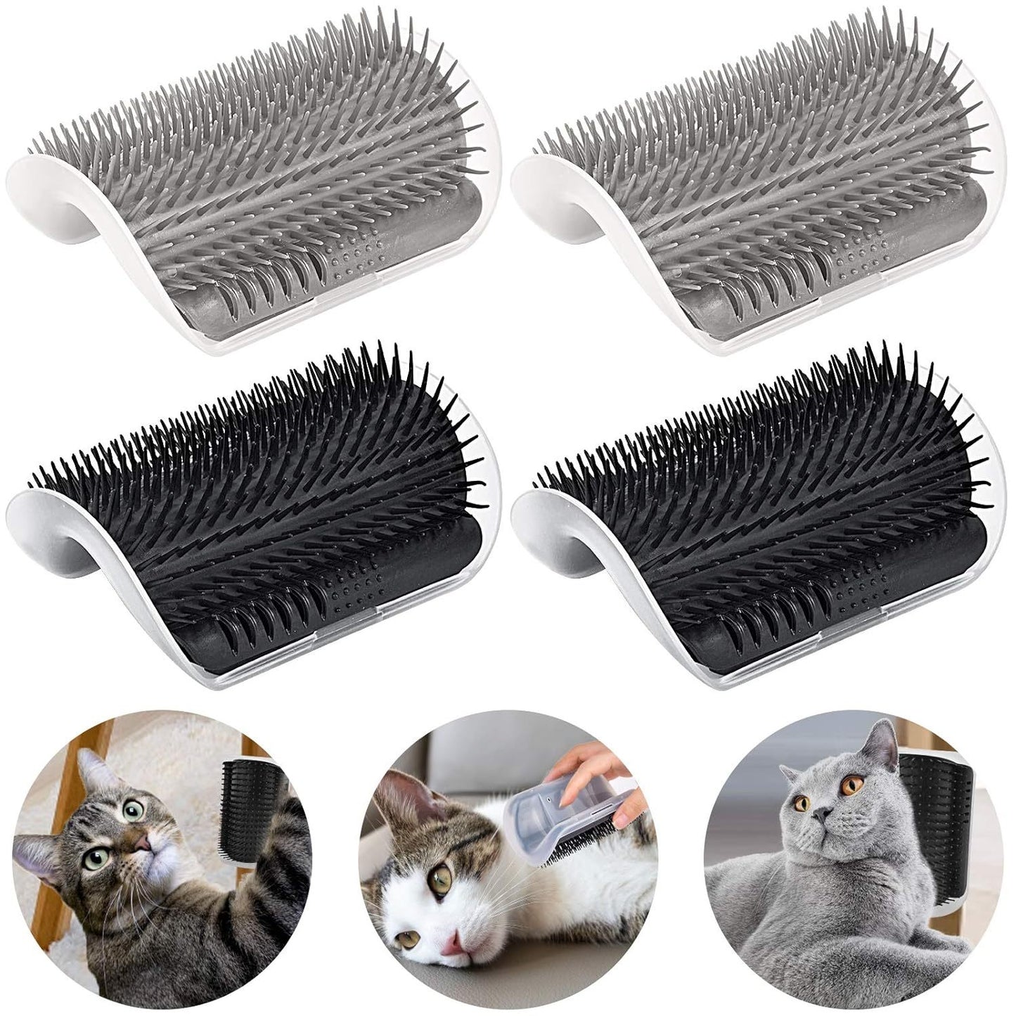 Cat Self Groomer Cat Brushes Wall Corner For Shedding Grooming,