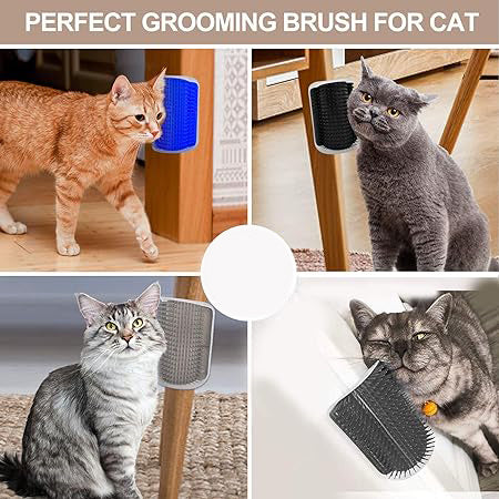 Cat Self Groomer Cat Brushes Wall Corner For Shedding Grooming,