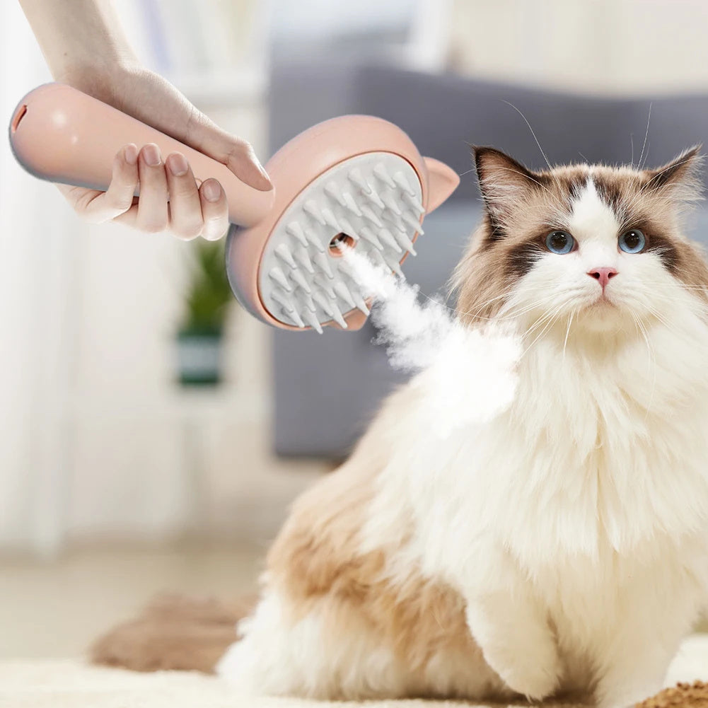 Hair Cleaning Cat & Dog Brush – Rechargeable Self-Cleaning Grooming Comb