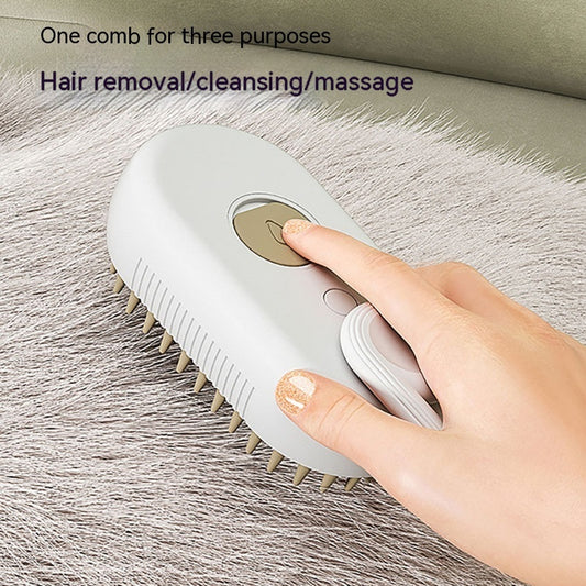 3-in-1 Cat & Dog Steam Brush – Grooming, Hair Removal & Massage