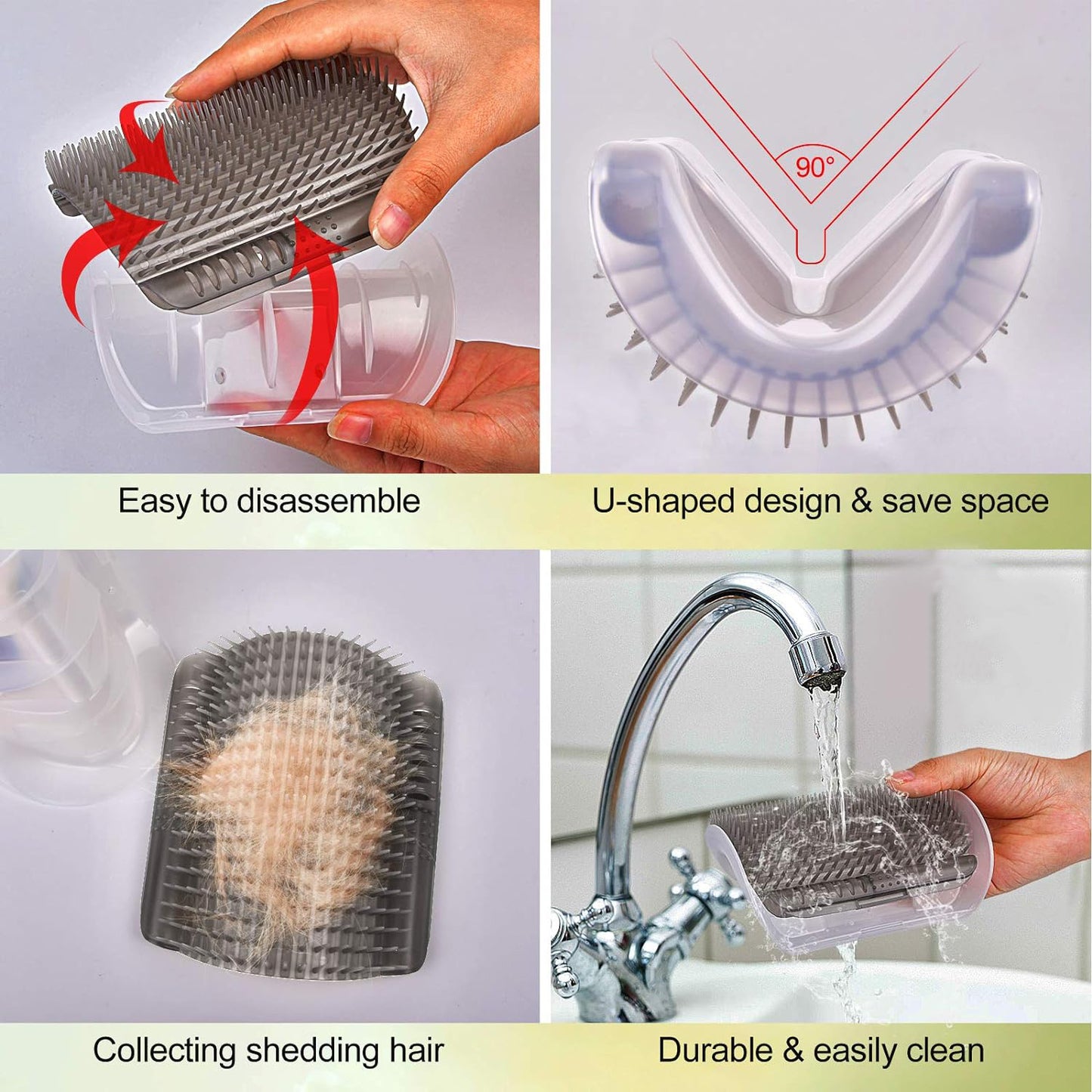 Cat Self Groomer Cat Brushes Wall Corner For Shedding Grooming,