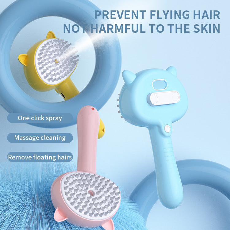 Hair Cleaning Cat & Dog Brush – Rechargeable Self-Cleaning Grooming Comb