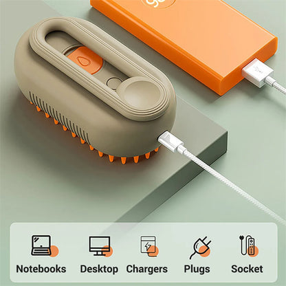 3-in-1 Cat & Dog Steam Brush – Grooming, Hair Removal & Massage