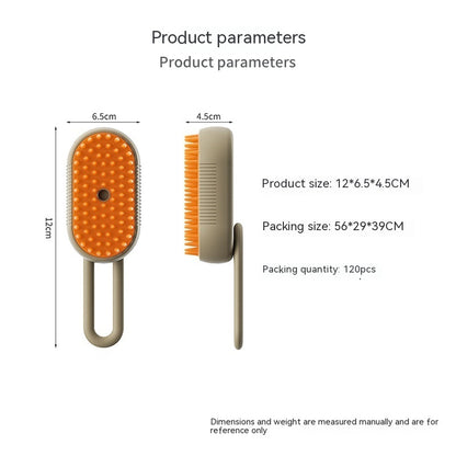 3-in-1 Cat & Dog Steam Brush – Grooming, Hair Removal & Massage
